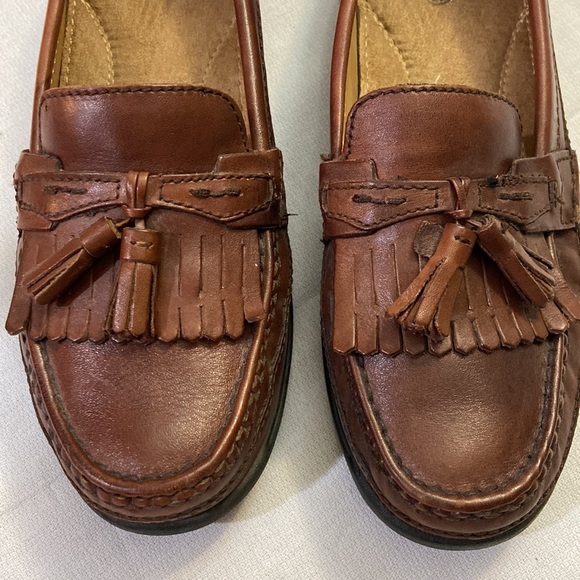 Dockers Mens Brown Tassel Leather Loafers - Excellent Condition - Size 8 M - Picture 2 of 8